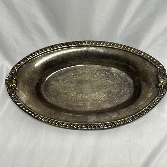 Vintage Silver Plated Serving Tray with Royal Crown Stamp - Picture 1 of 5